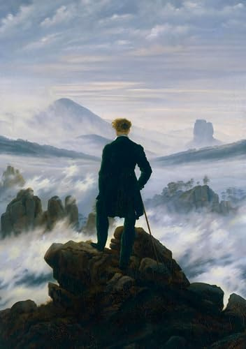 Caspar David Friedrich 'Der Wanderer über dem Nebelmeer' - Notizbuch A5 gepunktet - 100 Seiten 90g/m² - Soft Cover - FSC Papier: Bullet Journal / ... Notebook A5 dotted / punktiert / Geschenkidee