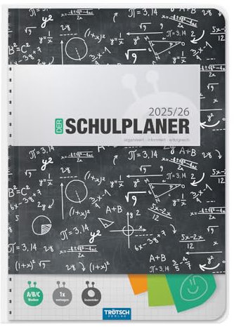 TRÖTSCH - Schulplaner Schwarz 25/26: Planer Schülerkalender Hausaufgabenheft Timer