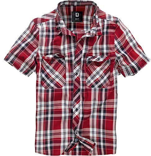 Brandit Roadstar Shirt Homme Chemise, Rouge/Noir/Blanc, 4XL
