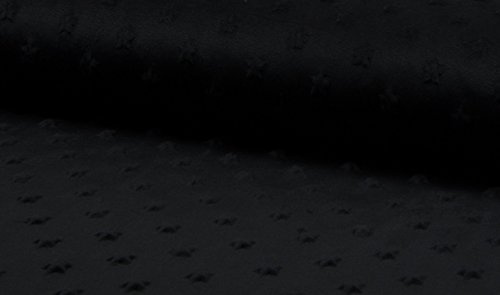 luxuriös Supersoft Sterne kuschliger weiches Fleece Stoff - schwarz - Schwarz, 1Mtr 150cmx100cm
