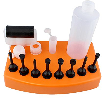 DCT Wood Glue Applicator Glue Spreader Kit – 8 oz ounce Glue Dispenser Applicator Bottle, Glue Roller, Glue Tips, Tray