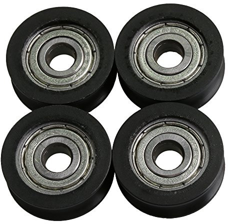 BQLZR 20x5x7mm 625ZZ tipo U gu¨ªa de rodamiento de bolitas ruedas polea rodillo de carga 63KG para la ventana de la puerta gabinete paquete de impresora de 4