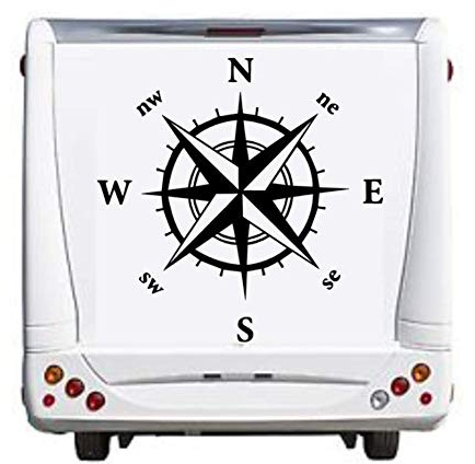 Kompass Wohnmobil Caravan Auto Aufkleber Kompassrose Windrose 35/3