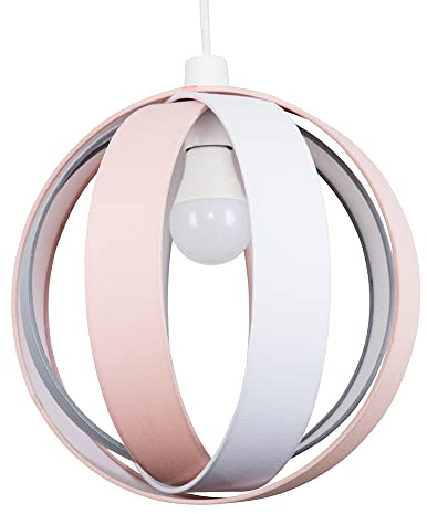 MiniSun | Modern Pink Cocoon Globe Style Ceiling Light Shade | Pendant Lights, Home Décor & Improvement Essential | Includes 10W LED Bulb [3000K Warm White] | 29cm Shade Width