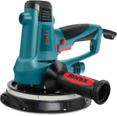 Ponceuse pour Plâtre 810W - Ponceuse Mur et Plafond avec Aspiration Automatique - Vitesse Réglable 1500-2800 RPM - LED Intégré - Tête Flexible - Idéale pour Rénovation et Bricolage - 6 Disques Abrasif