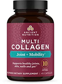 Ancient Nutrition Collagen Pills for Joint Support, Multi Collagen Capsules 45 Ct, Joint + Mobility, Supports Joints, Skin & Nails, Exercise Recovery, Paleo and Keto Friendly, Gluten Free