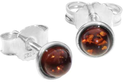 Ohrstecker - Classic 4 mm - Silber 925/000 - Bernstein