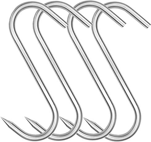 HONSHEN Gancio per carne, 20,3 cm, 10 mm, resistente, in acciaio inox, per macellaio (10 mm 20 cm)