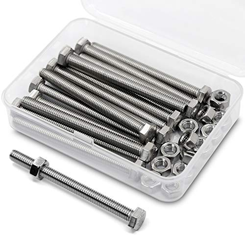 M6 x 70mm Bullone Esagonale Bulloni e Dadi in Acciaio Inossidabile 304 Set,Viti a Macchina (Bullone 15pz, Dadi 15pz)