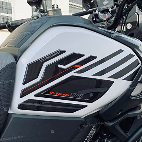 2 Stück 3D-Harz-Aufkleber für Motorräder Suzuki V-STROM 1000 ab 2014 (schwarz-rot)