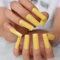 Solid Color Yellow Extra Long Fake Nails Full Cover Glossy Gel False Nail Kit Square Salon Fingernail Tips Women Manicure