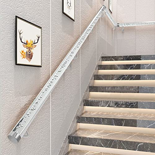 MLYYJH Handlauf Treppe Geländer Treppengeländer Innen Klar Acryl Innen/Außen/Loft/Flur - Kinder/ältere/Schwangere Frau Stützgriff, Modern 1 m/ 2 3 4 5 6 m lang, 4.5m(14.7ft)