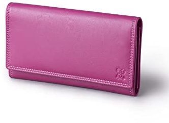 Lakeland Leather Real Leather Large Purse in Bold Cranberry Pink
