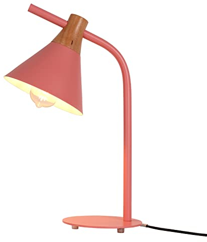 FIRVRE Rosa Schreibtischlampe aus Eisen Nordische Modern einfache E27 kegelförmige schreibtischlampe Tischlampe für Arbeitszimmer Schlafzimmer Buchhandlung Café