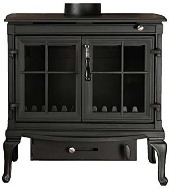 Decorsure Wood-Burning Stove, 4.5 kW, Black, Eco Design, Pre-heated Air Wash System, 710mm*770mm*500mm, 160kg