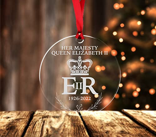 2022 Queen Elizabeth II Bauble, The Queen Memorial Ornament, The Queen’s Platinum Jubilee, Commemorative Christmas, Remembering Her Majesty (Queen EIIR)
