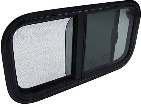 Ventana de caravana ventana lateral Ventana de Caravana para Campers Trailers Vehículos de Construcción 600x300mm Ventana RV con Pantalla Vertical Deslizante Horizontal