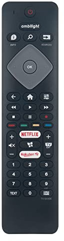 VINABTY 398GR10BEPHN0017BC Télécommande de Remplacement Compatible avec la télécommande Philips 4K OLED Smart TV 43PUS6704 43PUS7354 55PUS6704 65PUS6704 75PUS7354 50PUS7394 43PUS6554 43PUS6704/12