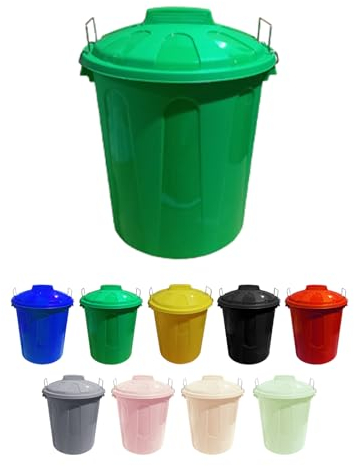 Jardin202 - Poubelle en plastique avec couvercle | Poubelle de rangement et recyclage (50 litres, vert)