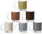 Pantone Porzellan Kaffee Becher 6er-Set, 6 Kaffeetassen à 375 ml, mit Henkel, spülmaschinenfest, Metalltöne …