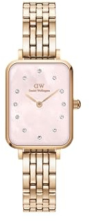 Daniel Wellington Quadro 5-Link Bezel Women's Watch – 20x26mm Square Case, Stainless Steel Strap, Japanese Quartz Movement, Water Resistant, Analog Watch for Women