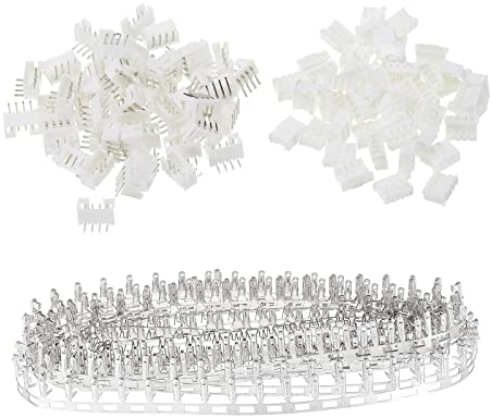 sourcing map 2mm Pitch PH Connector Kits 4 Pin Male Female Header Right Angle Pin Socket Housing Cable Adapter and Crimp DIP, 30 Set(180pcs)