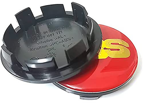 GÉNERIC 4 Stück Auto Radnabenkappen Radnabenabdeckung Nabendeckel, für BBS 56MM 60MM 65MM 68MM Nabendeckel Felgendeckel Schmücken Zubehör,65mm-red-Gold