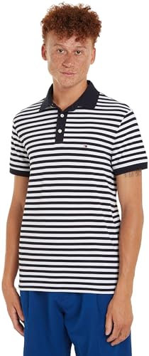 Tommy Hilfiger 1985 Slim Polo S/S Polos Men's, Blue (Desert Sky/White), M