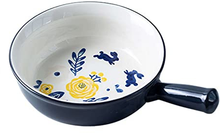 ANVALI Geschirr Keramische Ramen-Suppenschüssel, Suppenbecher, große Suppenschüsseln, Keramik-Müslischalen-Set for die Küche, Porzellanschüsseln for französische Zwiebelsuppe-Rot (Farbe:Navy)