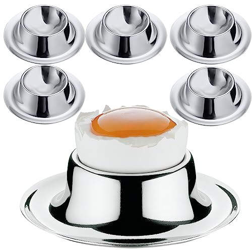 Huevera De Acero Inoxidable, 6 Piezas Hueveras para Huevos Cocidos, Egg Cups, Hueveras, Soporte Huevos para Huevos De Pascua para Huevos Pasados por Agua Peso Ligero