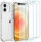 Whioltl Case for iPhone 12 Mini with [3 Pack] Tempered Glass Screen Protectors, Crystal Clear Phone Cover, Anti-Scratch and Shock-Absorption, Transparent Basic Case Compatible with Wireless Charger