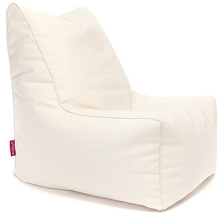 Ecopuf Solid – Sitzsack aus wasserdichtem Polyester Oxford 600D Outdoor – Sitzsack mit hoher Rückenlehne – Sitzsack für den Außenbereich – Sitzsack Sessel Füllung aus Polystyrol