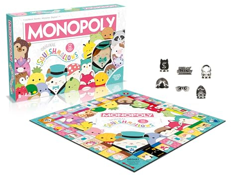 Winning Moves Monopoly Squishmallows en français - Jeu De Plateau 8+ - Jeu de Société pour 2 à 6 Joueurs - Jeux de Société Famille en français