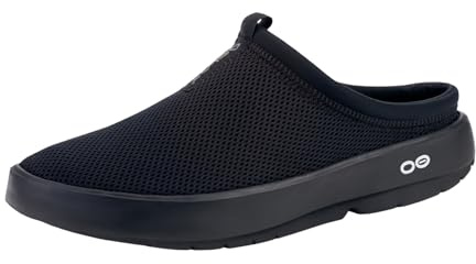 OOFOS Womens OOcoozie Sport Mule Shoe Black 10 Medium