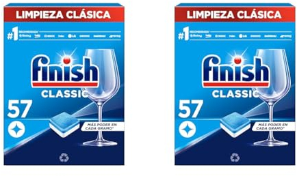 Finish Classic - Pastillas para el Lavavajillas, limpieza clásica, 57 pastillas (Paquete de 2)