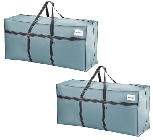 VENO 2 Pack Extra Large Moving Bags, Christmas Tree Storage Bag 7.5 ft, Heavy Duty Storage, Moving Boxes, Large Storage Bins with Lids Alternative for Packing Essentials (Light Blue Matte, 2 Pack)
