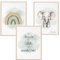 Mutzauber® 3er Set Poster Kinderzimmer A4 | Kinder Wandtattoo | Deko Babyzimmer Jungen Mädchen | Elefant Regenbogen frech wild wunderbar ohne Rahmen (grün, Elefant)