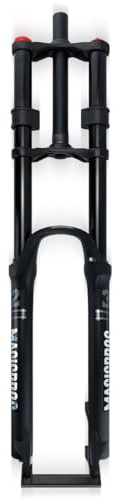 LJFDDY Downhill MTB Federgabel 26 27,5 29 Zoll Doppelschulter-Luftgabel 1-1/8 Zoll Scheibenbremse Gerade Gabel QR 9 Mm Federweg 160 Mm Einstellbarer Rückprall(No Damping,27.5)