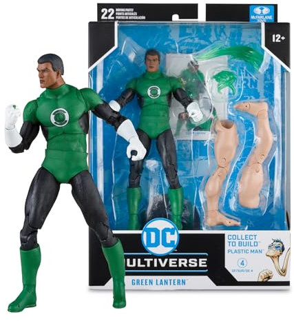 McFarlane 64385679 Figura Linterna Verde de la Liga de la Justicia de DC Multiverse, colección Collet to Build-a Plastique Man, articulada en 22 Puntos, Mide 18 cm, para coleccionistas, Bizak