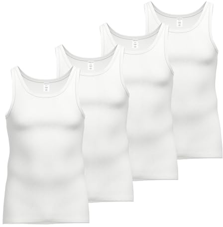 Ammann 4er Pack Herren Shirt Untershirt GOTS Unterhemd Doppelripp, Farbe:Weiß, Artikel:-1 weiß, Größe:6