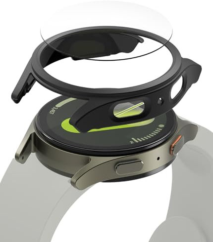 Ringke Coque en Verre Trempé Compatible avec Samsung Galaxy Watch 7 44mm [Slim] Solide Rigide Bumper Étui Protection Anti-Rayures pour Coque Galaxy Watch 7 44mm - Matte Black