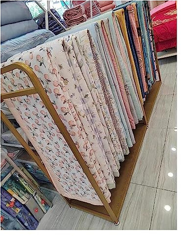 CAFIEDR Quiltregale für mehrere Quilts, Deckenhalter für Einzelhandelsgeschäfte/Schlafzimmer/Wäscherei, Goldener Eisenrahmen, mit 8/10-Schwenkstange (Gold, 10 Aufhängestangen)
