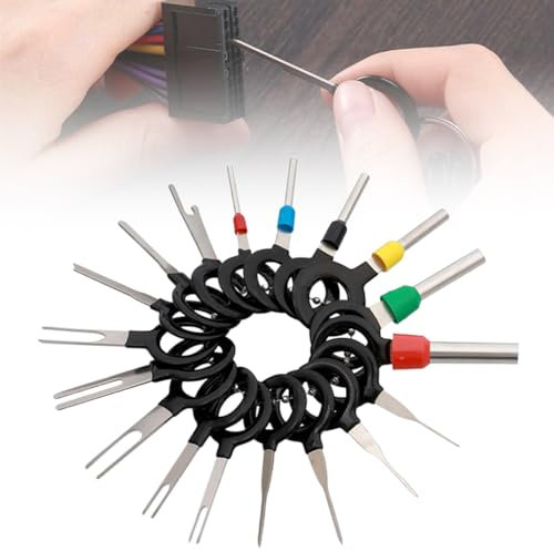 FUXNGZI Terminal Ejector Kit für Auto, kfz Werkzeug 2024 New Auspinnwerkzeug Kfz Set Auspinwerkzeug mit Schutzhülle für Meisten Steckverbinder Terminals (18PCS)