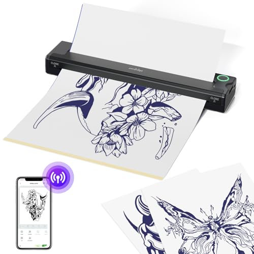PeriPage P90 Kabelloser Tattoo-Schablonendrucker - Professionell und anfängerfreundlich, Bluetooth- und USB-Verbindung, kostenloses Schablonenpapier im Lieferumfang enthalten
