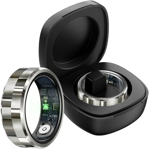 findtime Smart Ring Fitness Ring Smartringe für Herren Damen Android iOS Herzfrequenzmessung Health Tracker Ring Schlafanalyse Pulsmesser Schrittzähler Sportdaten Aktivitätstracker Smartring Silber