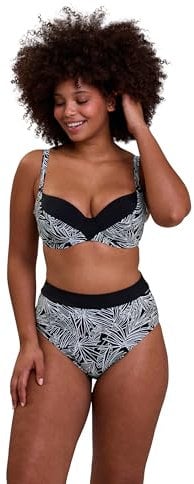 SANS COMPLEXE Femme Seychelles Haut De Bikini, Imprimé Graphique Palm Tree, 110C EU