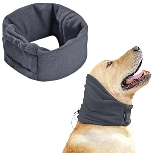 Protectores de orejas de perro con capucha calmante para perros, protección auditiva, alivio de la ansiedad y reducción de ruido, orejeras ajustables para perros y calentador de orejas (L)