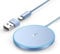OANDYS Magnetic Wireless Charger Fast Apple Mag-Safe Charger for iPhone 16 Pro Max/16 Pro/16/16 Plus/15/14/13/12 Series AirPods 3/2/Pro LED Magnet Charging Pad Charger with Dual Charging Ports blue