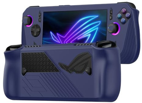 XBERSTAR Rog Ally X - Funda de silicona para ASUS Rog Ally X 2024, funda protectora de mano para juegos (azul)