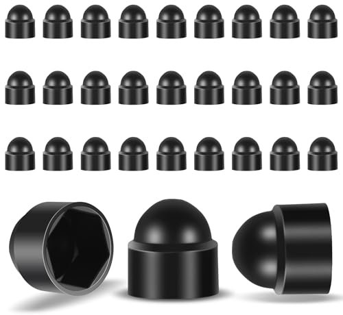 JIEYAO Lot de 30 capuchons de protection hexagonaux M6 (largeur de clé 10) en plastique noir pour vis hexagonales (M6)